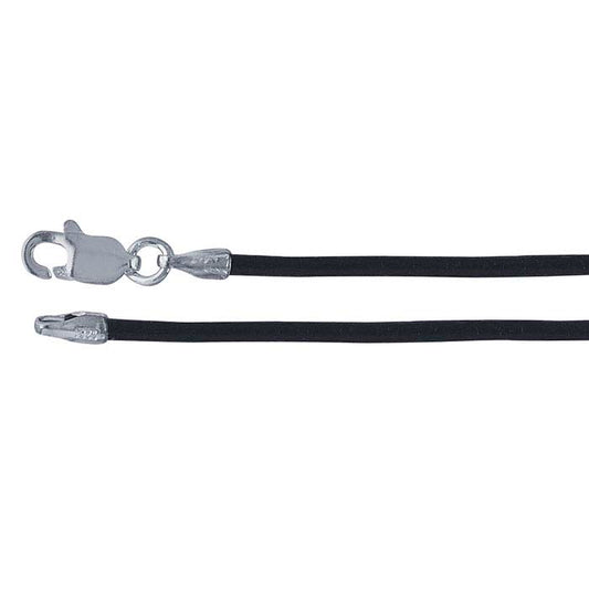 Black Leather Cord with Sterling Silver Clasp