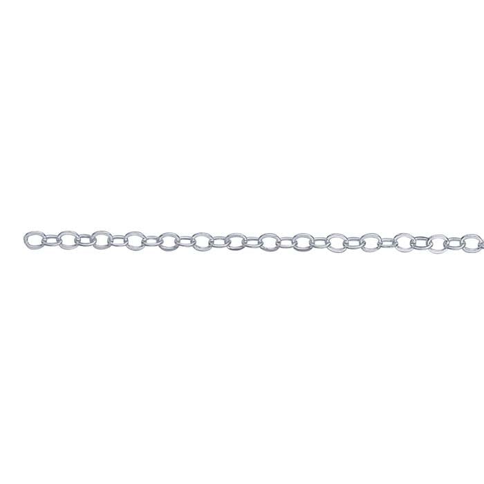 Sterling Silver Lightweight Flat Cable Chain