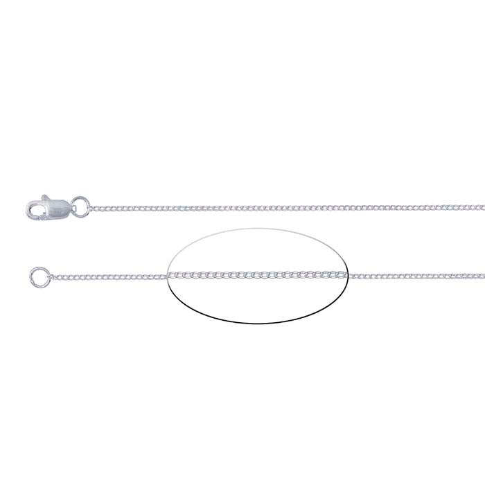 Sterling Silver 0,96 mm Extra-fint Curb-kedja