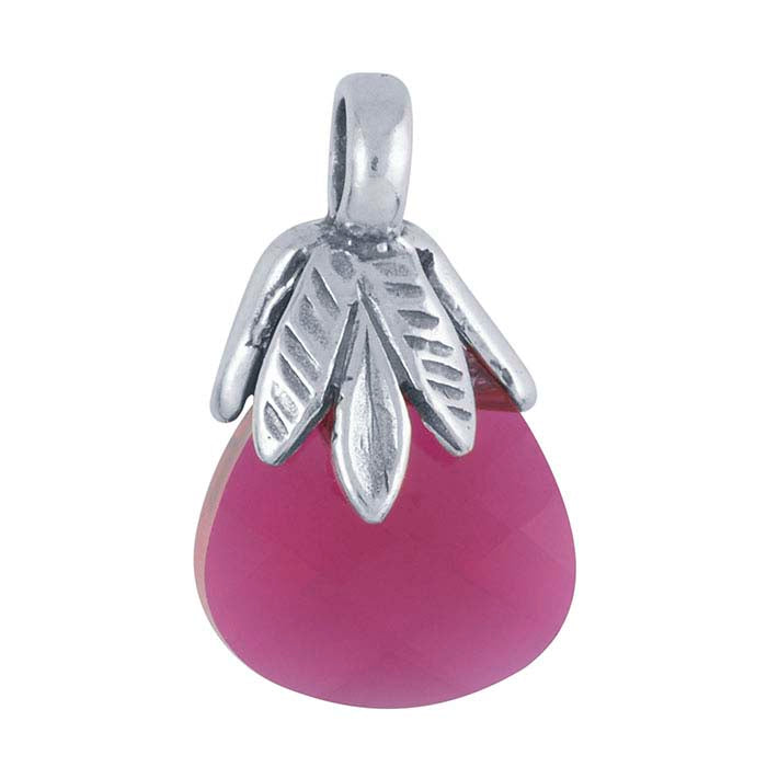 Серебряный 3D листовой колпачок для подвески с кольцом