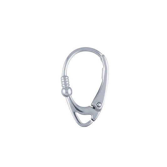 Sterling Silver Lever-Back Ear Wire with Bead, Coil and Open Ring
