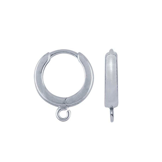 Sterling Silver Hoop Earrings with Open Ring