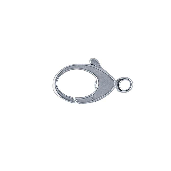 Chiusura a moschettone a goccia in argento sterling 13,2 x 7,3 mm con anello chiuso