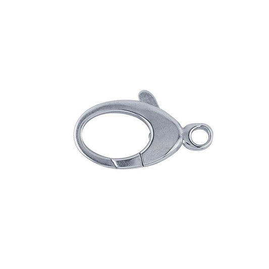 Chiusura a moschettone a goccia in argento sterling 17,3 x 10,2 mm con anello chiuso