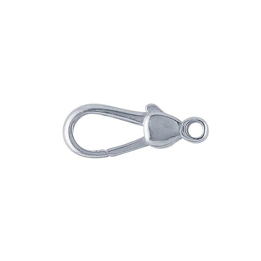 Chiusura a moschettone a goccia in argento sterling 17,3 x 6,6 mm con anello chiuso