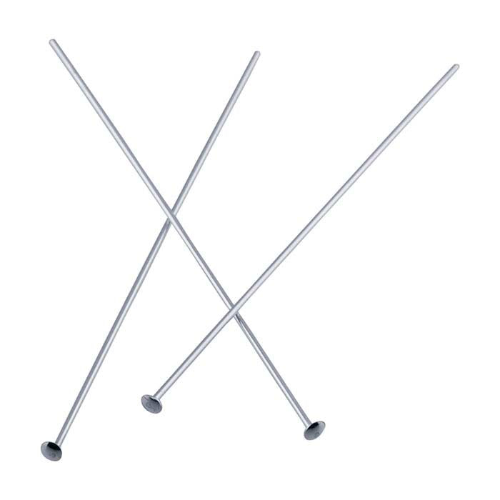 Sterling Silver Domed Head Pin, 0.51mm, 3/4-Hard