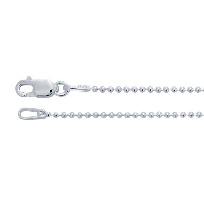 Catena a perline in argento sterling 1,2 mm