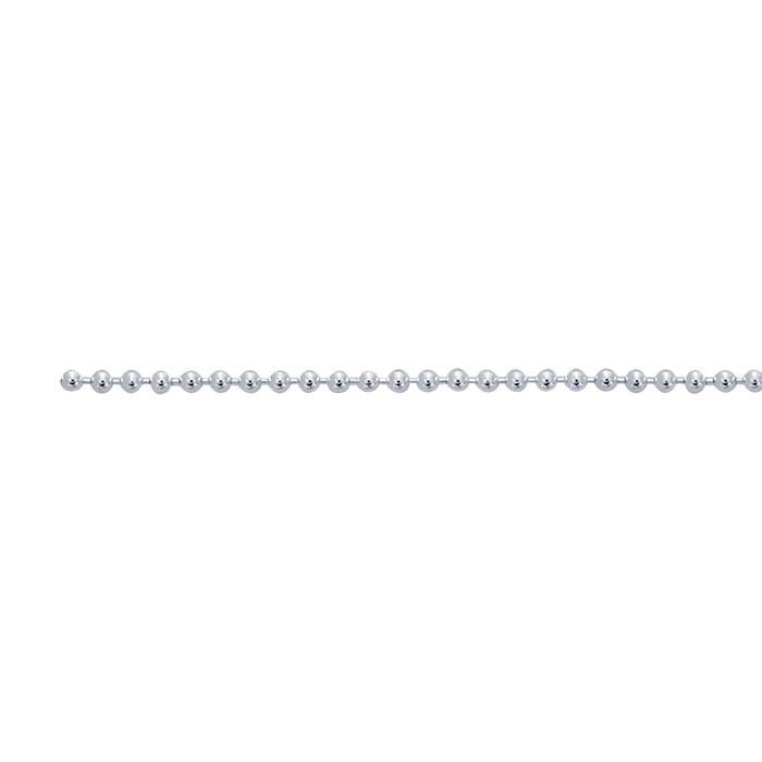 Catena a perline in argento sterling 1,2 mm, al piede