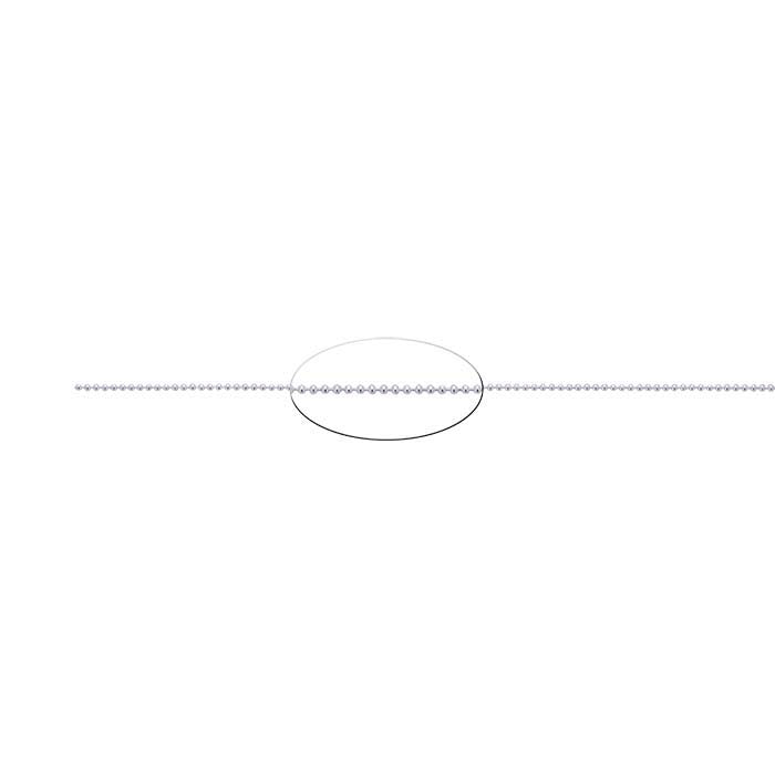 Catena a perline in argento sterling 1,2 mm, al piede