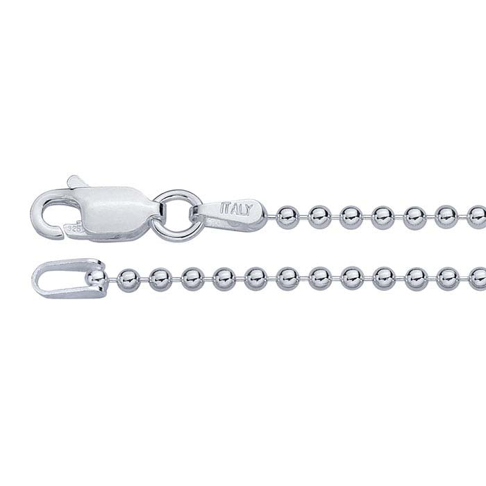 Catena a perline in argento sterling 1,8 mm