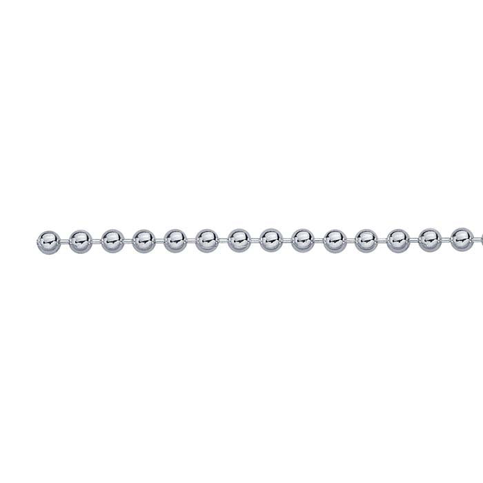 Catena a perline in argento sterling 1,8 mm, al piede