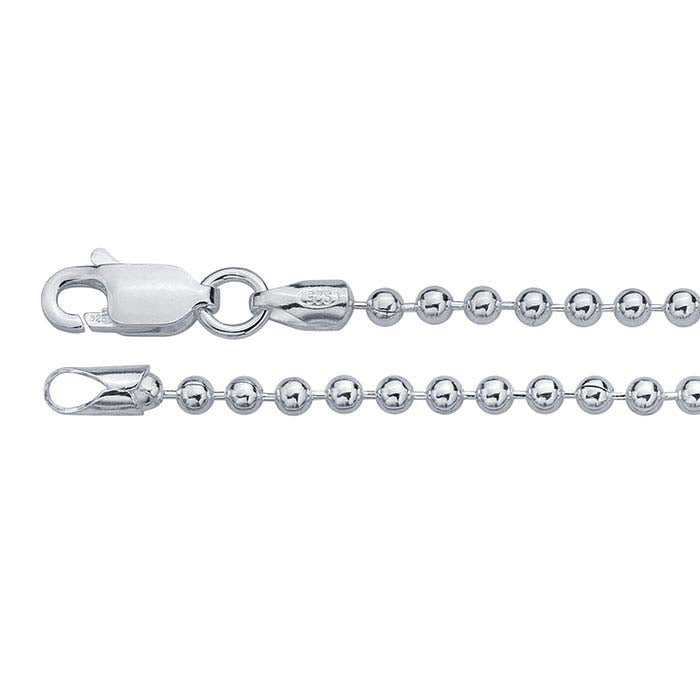 Catena a perline in argento sterling 2,2 mm
