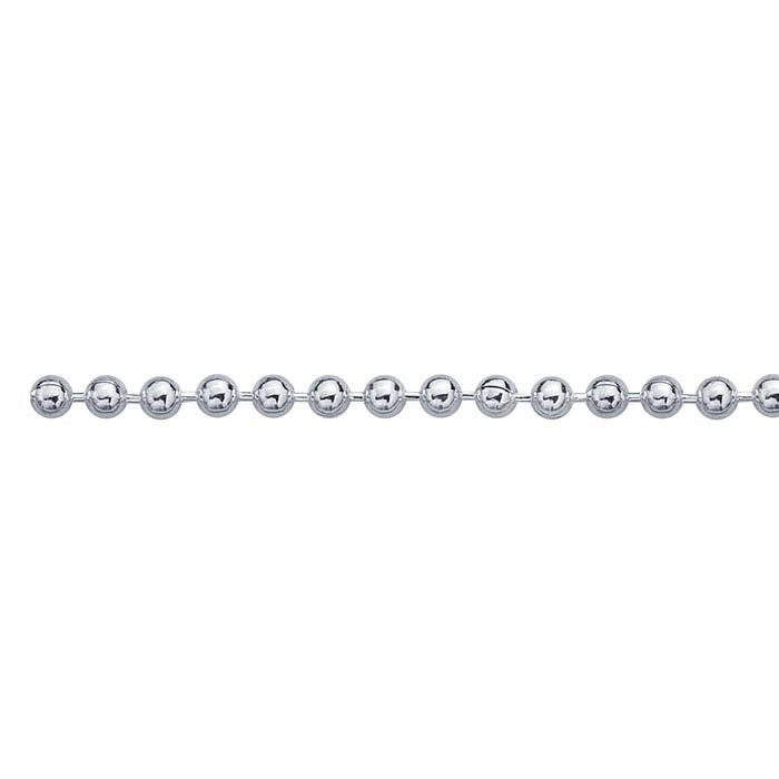 Catena a perline in argento sterling 2,2 mm, al piede