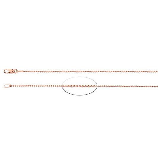 Sterling Silver Rose Gold-Plated Bead Chain