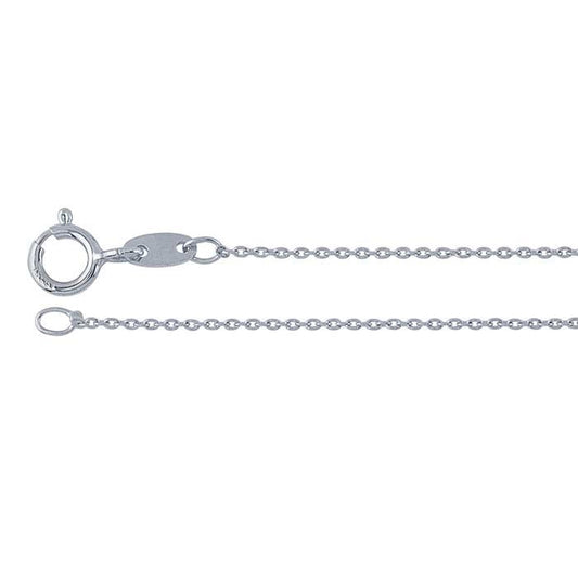 Sterling Silver Rhodium-Plated Oval Cable Chain