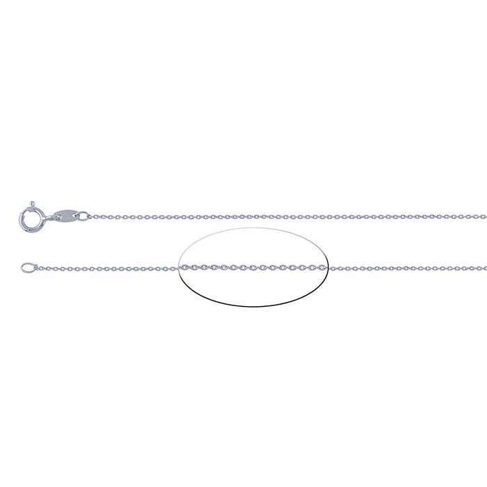 Sterling Silver Rhodium-Plated Oval Cable Chain