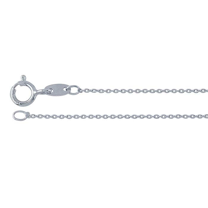 Sterling Silver Rhodium-Plated Oval Cable Chain