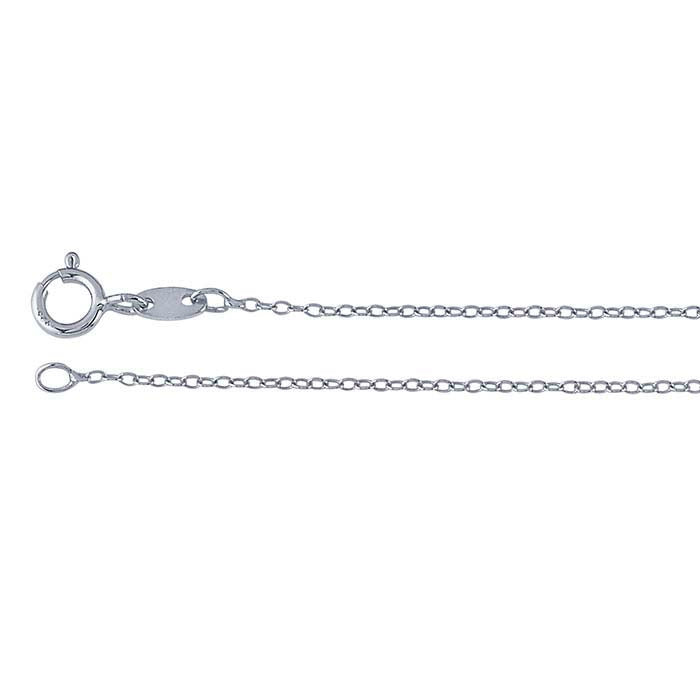 Sterling Silver Rhodium-Plated Oval Cable Chain