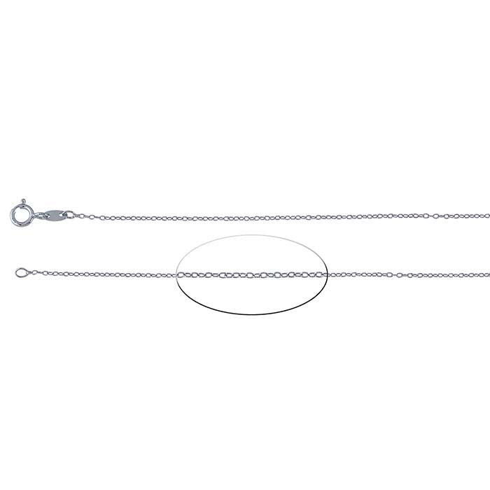 Sterling Silver Rhodium-Plated Oval Cable Chain