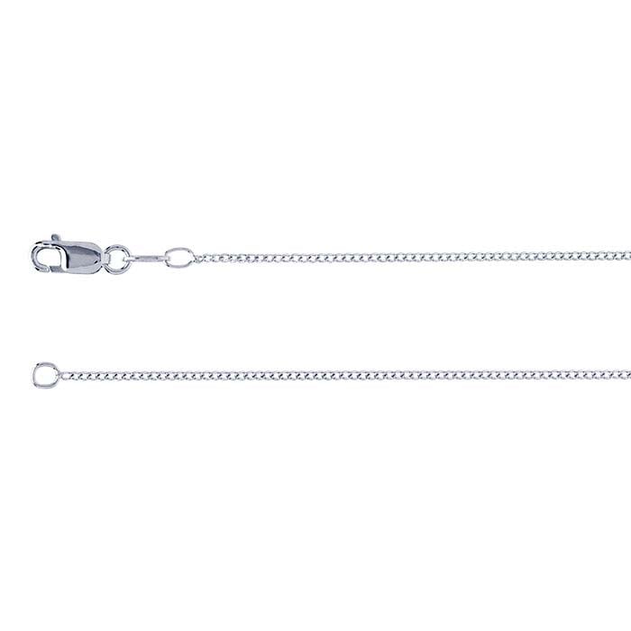 Sterling Silver Rhodium-Plated Curb Chain