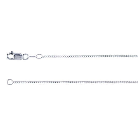 Sterling Silver Rhodium-Plated Curb Chain