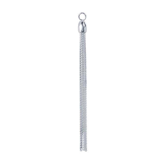 Sterling Silver Ball & Flat Curb Chain Tassel Component