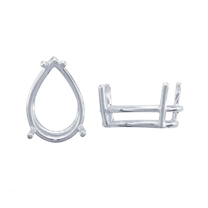 Sterling Silver Pear ReadySet™ Basket 4-Prong Setting