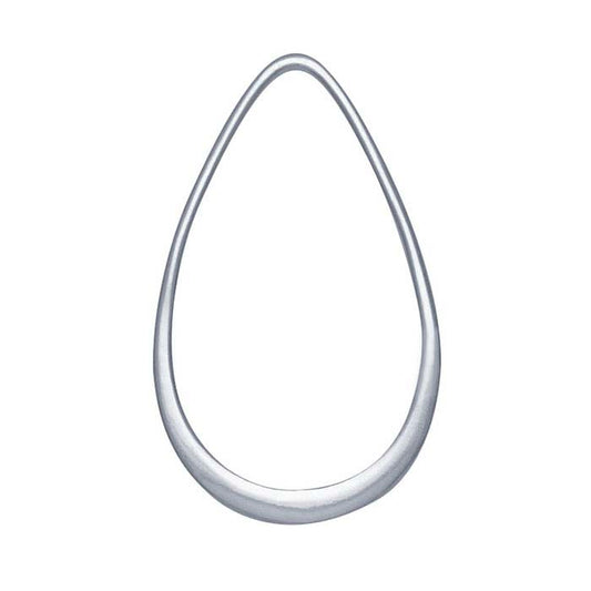 स्टर्लिंग सिल्वर ओपन टियरड्रॉप कंपोनेंट