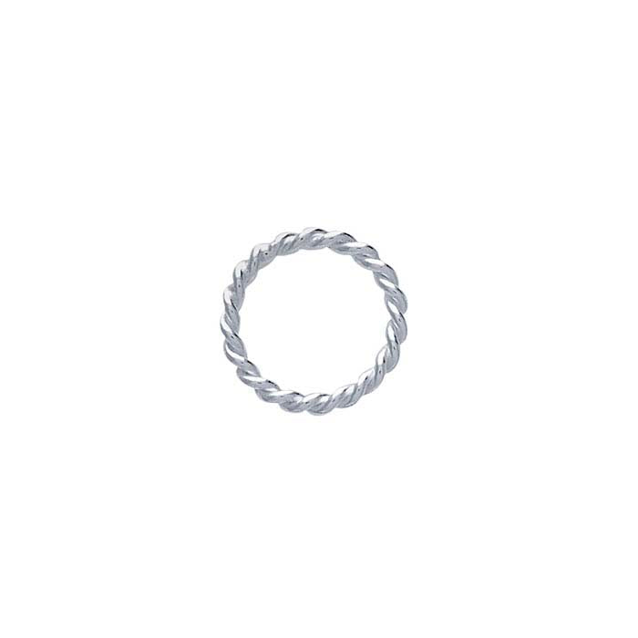 Sterling Silver Round Rope-Style Closed Ring