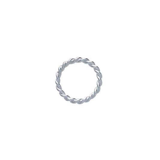 Sterling Silver Round Rope-Style Closed Ring