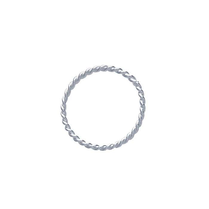 Sterling Silver Round Rope-Style Closed Ring
