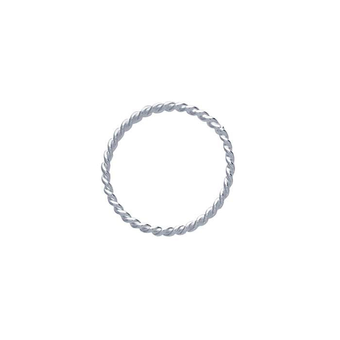 Sterling Silver Round Rope-Style Closed Ring