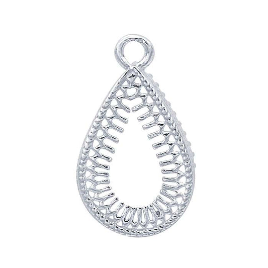 Sterling Silver Pear Gallery Wire Cabochon Component Mounting