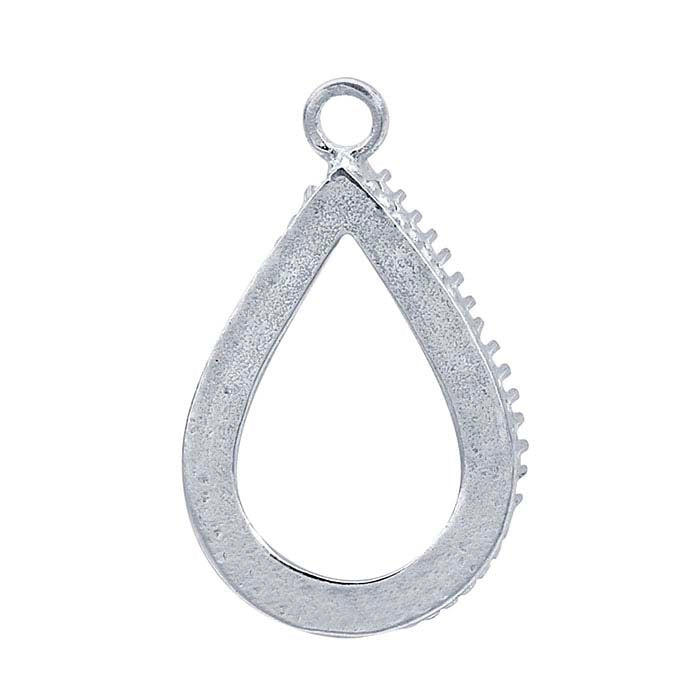 Sterling Silver Pear Gallery Wire Cabochon Component Mounting