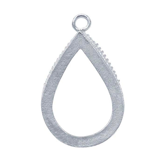 Sterling Silver Pear Gallery Wire Cabochon Component Mounting