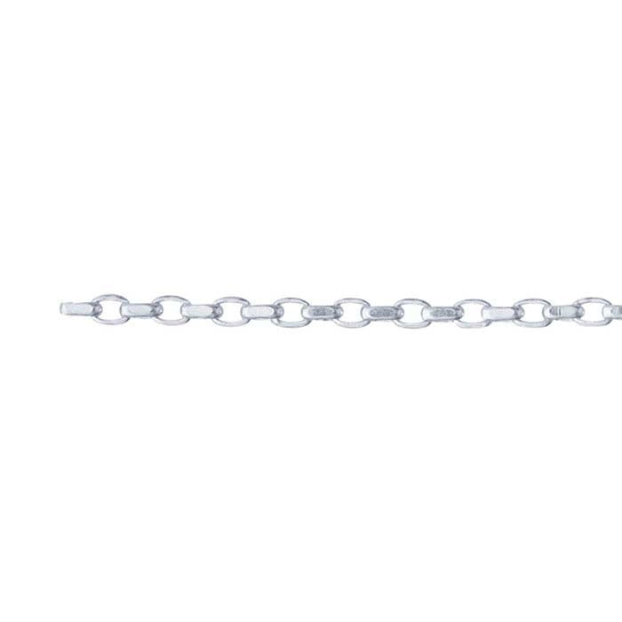 Sterling Silver Diamond-Cut Oval Cable Chain, By the Foot