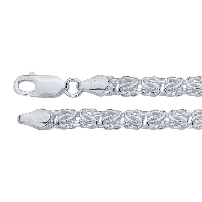 Sterling Silver Oval Byzantine Chain
