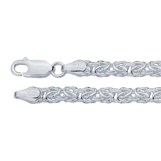Sterling Silver Oval Byzantine Chain