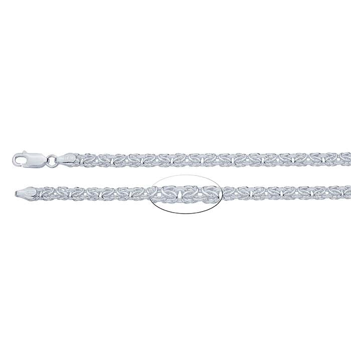 Sterling Silver Oval Byzantine Chain