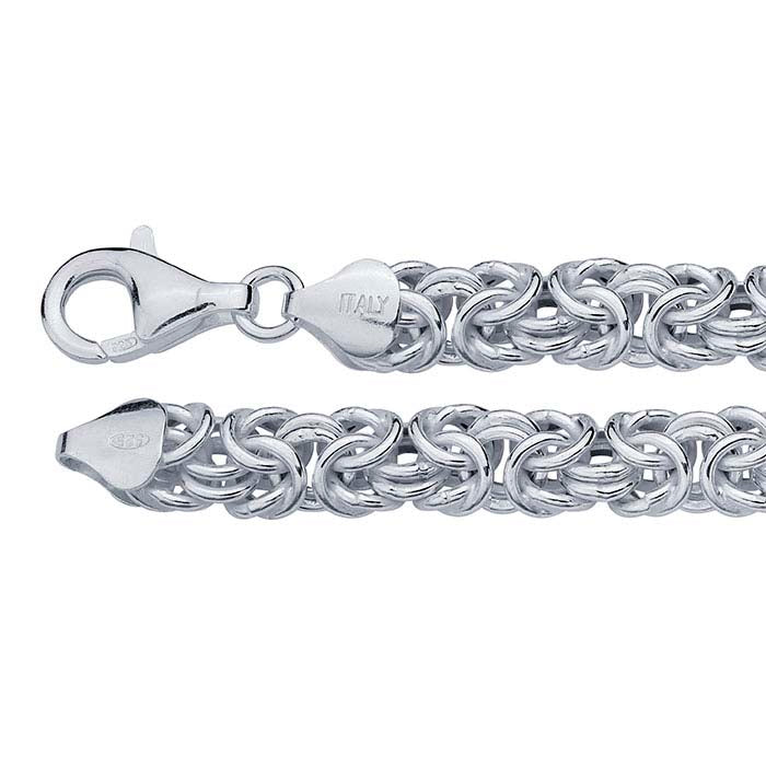 Sterling Silver Oval Byzantine Chain