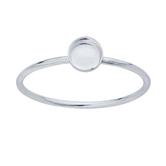 Sterling Silver Round Cabochon Ring Mounting