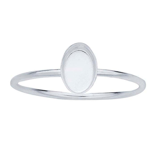 Sterling Silver Oval Cabochon Ring Mounting