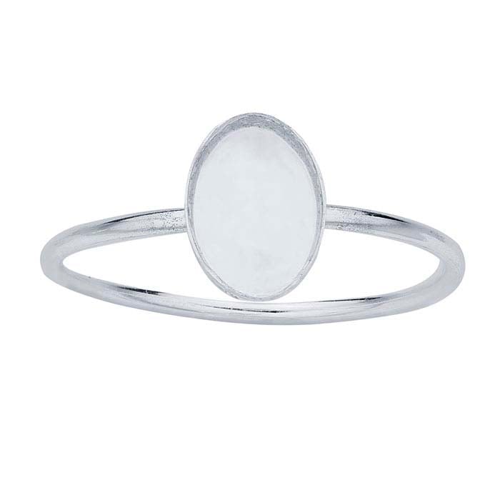 Sterling Silver Oval Cabochon Ring Mounting