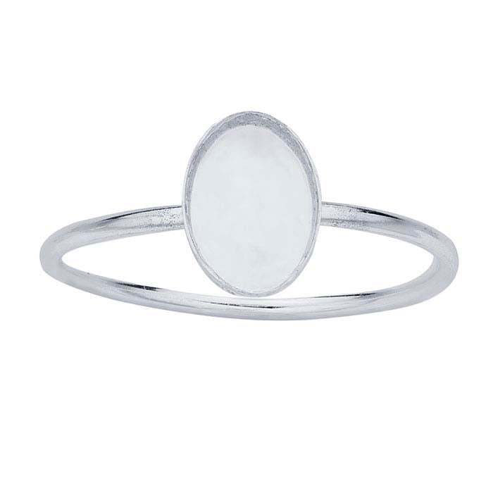 Sterling Silver Oval Cabochon Ring Mounting