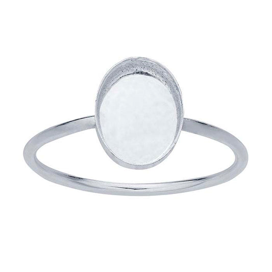 Sterling Silver Oval Cabochon Ring Mounting