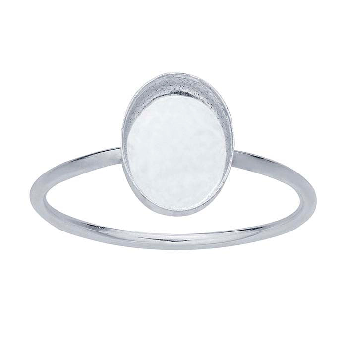 Sterling Silver Oval Cabochon Ring Mounting