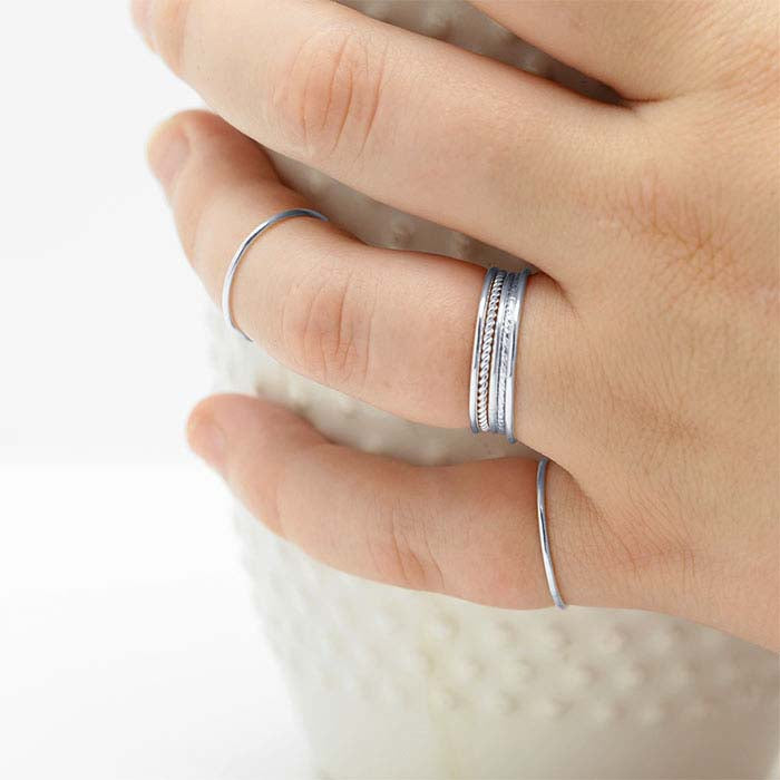 Sterling Silver 1mm Round Wire Stackable Ring