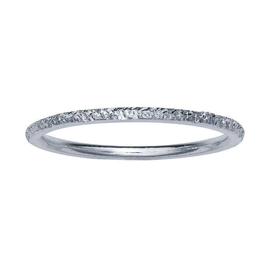 Sterling Silver Diamond-Cut Flat-Wire Stackable Ring