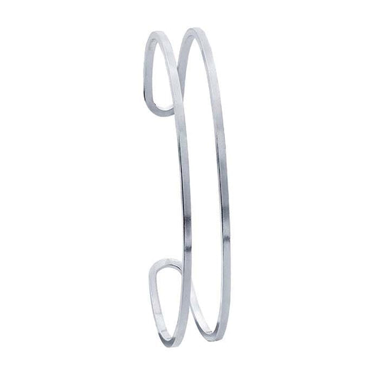 Sterling Silver Open Square-Wire Cuff Bracelet