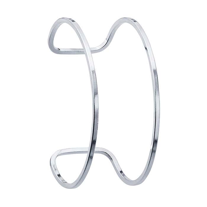Pulsera de plata de ley con alambre cuadrado abierto
